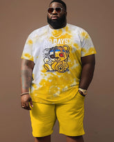 Street Casual Pad Dye Bear Print Large Men's Suit